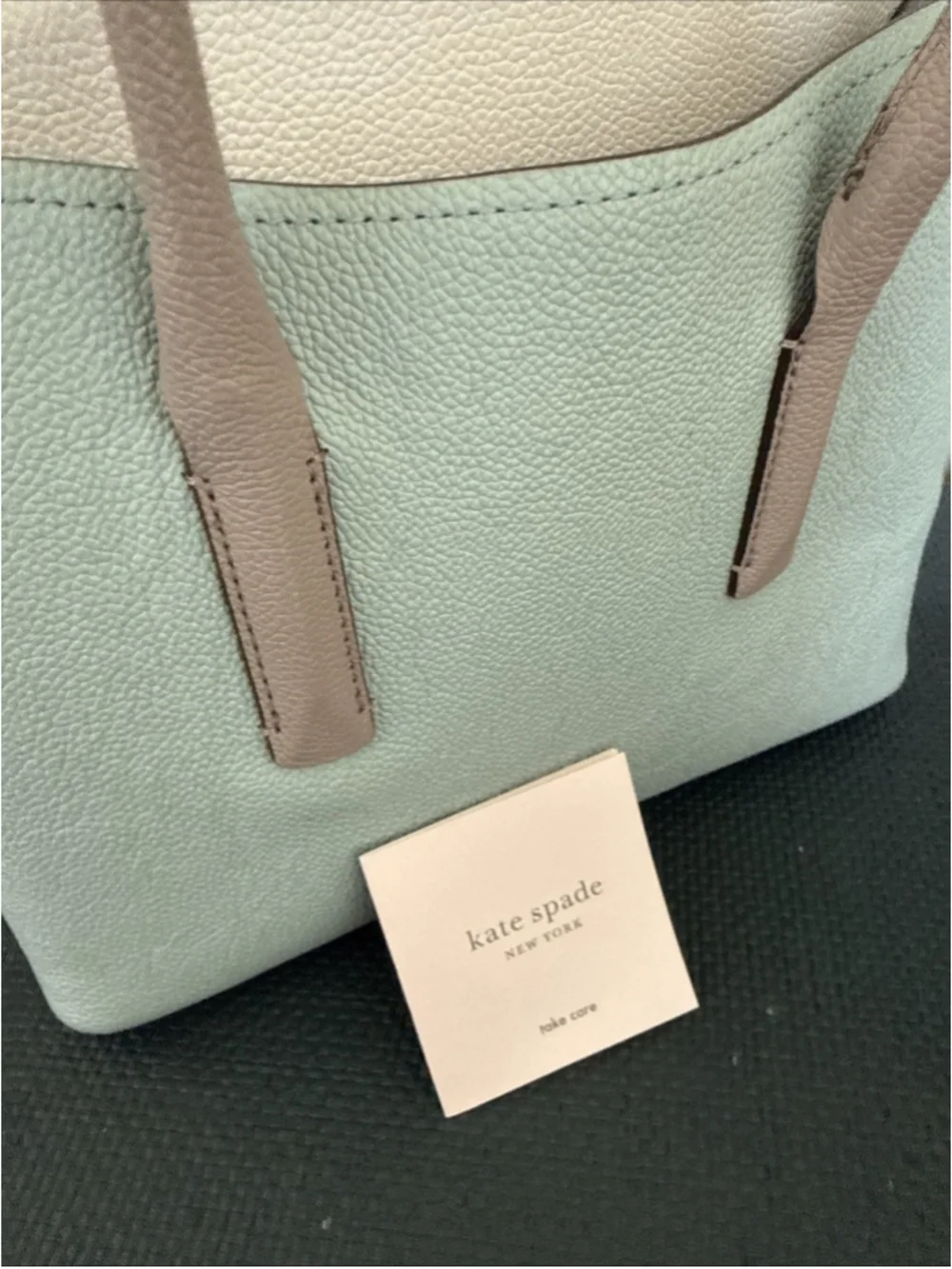 Kate Spade New York Margaux Leather Mini Satchel Tote 2 Tone In Cloud Mist NWOT - Picture 6 of 11